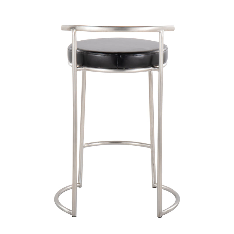 Fuji - Round, Contemporary Fixed Height Counter Stool (Set of 2)