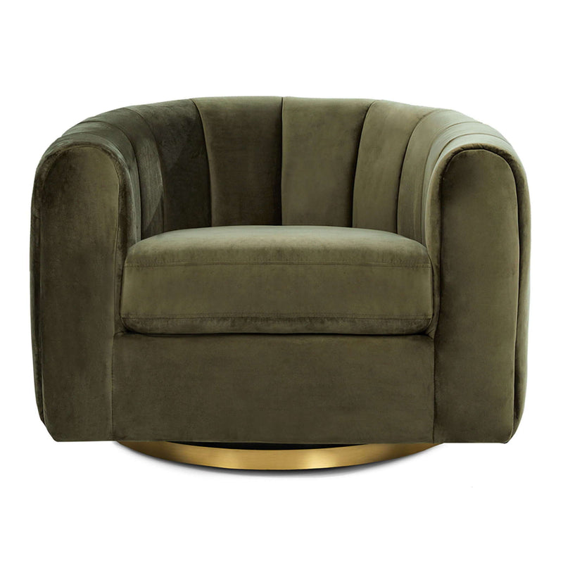 Cosey - Swivel Chair - Gold / Green / Olive Green