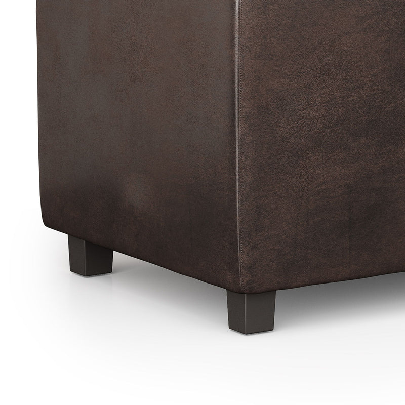 Avalon - Storage Ottoman - Distressed Brown