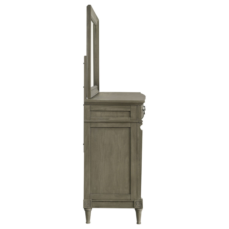 Alderwood - 9-Drawer Dresser With Mirror - French Gray