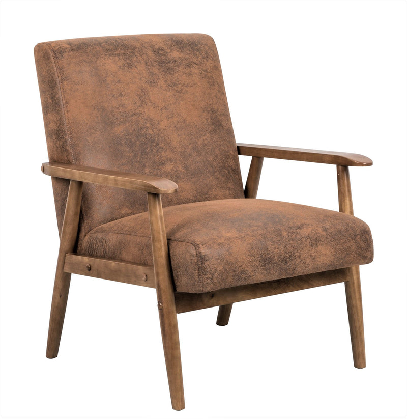 Wide Classic Mid-Century Modern Arm Chair - Light Brown