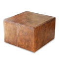 Mallory - Mid-Century Square Genuine Leather Upholstered Ottoman