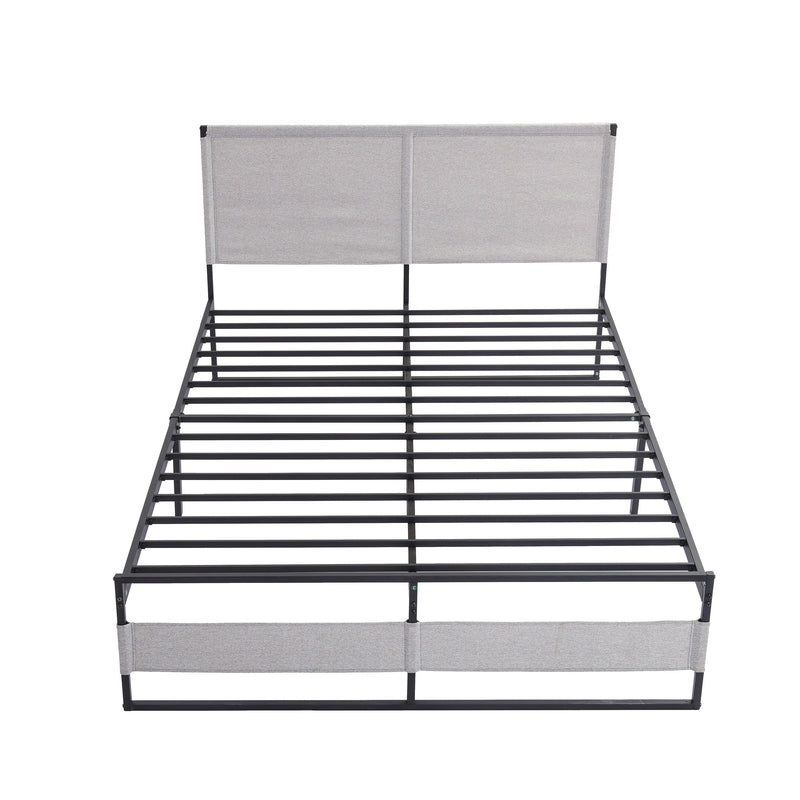 V4 Metal Bed Frame 14 Inch Queen Size with Headboard and Footboard, Mattress Platform with 12 Inch Storage Space