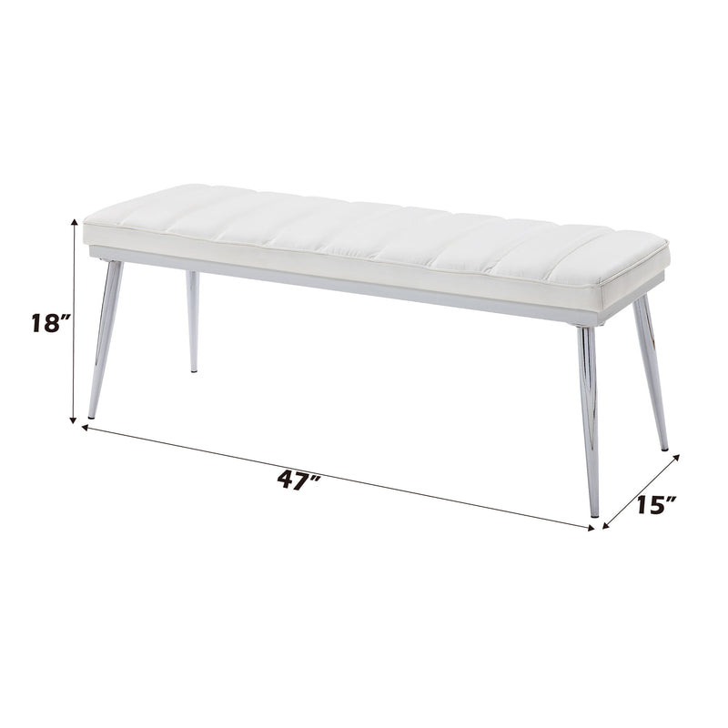 Weizor - Synthetic Leather Bench - White