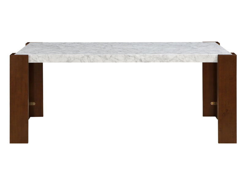 Hettie - Dining Table With Engineered Stone Top - Brown