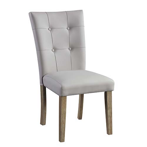 Charnell - Side Chair (Set of 2) - Gary PU & Oak Finish - Atlantic Fine Furniture Inc