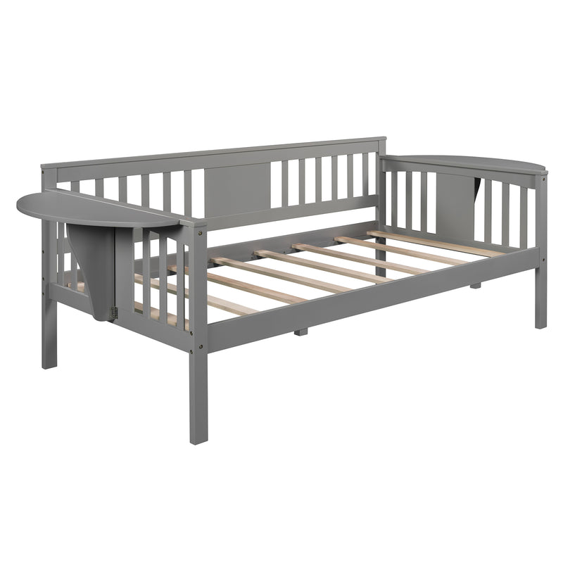 Twin size Daybed, Wood Slat Support, Gray