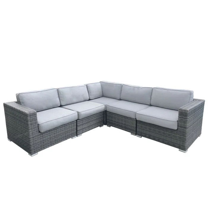 Patio Sectional With Cushions Stylish Outdoor Seating For Ultimate Comfort And Relaxation - Brown / Gray