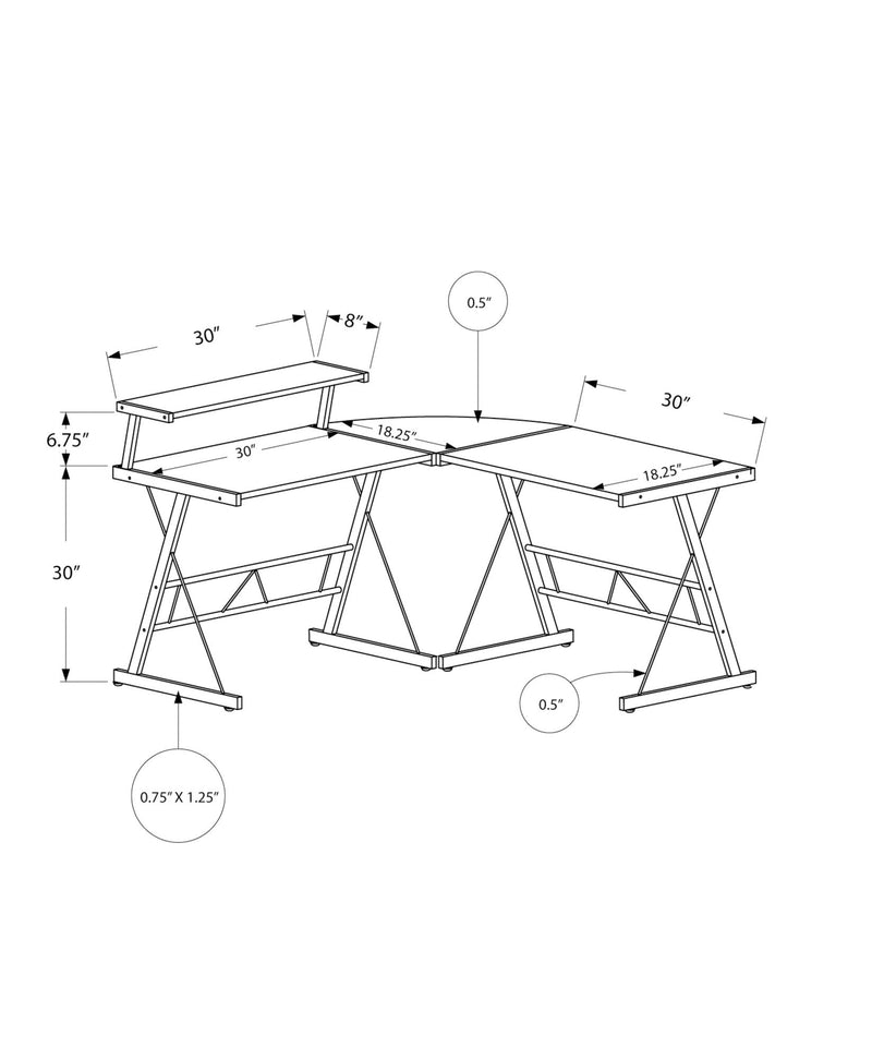 Computer Desk, Home Office, Corner, L Shape, Laptop, Durable Construction