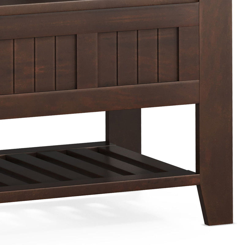 Acadian - Entryway Storage Bench With Shelf - Brown