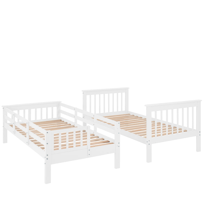 Stairway Twin-Over-Twin Bunk Bed with Storage and Guard Rail for Bedroom, Dorm, White color(OLD SKU :LP000109AAK)