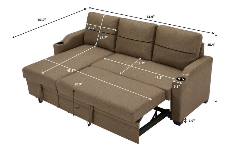 Broaching Pull-Out Storage Sofa