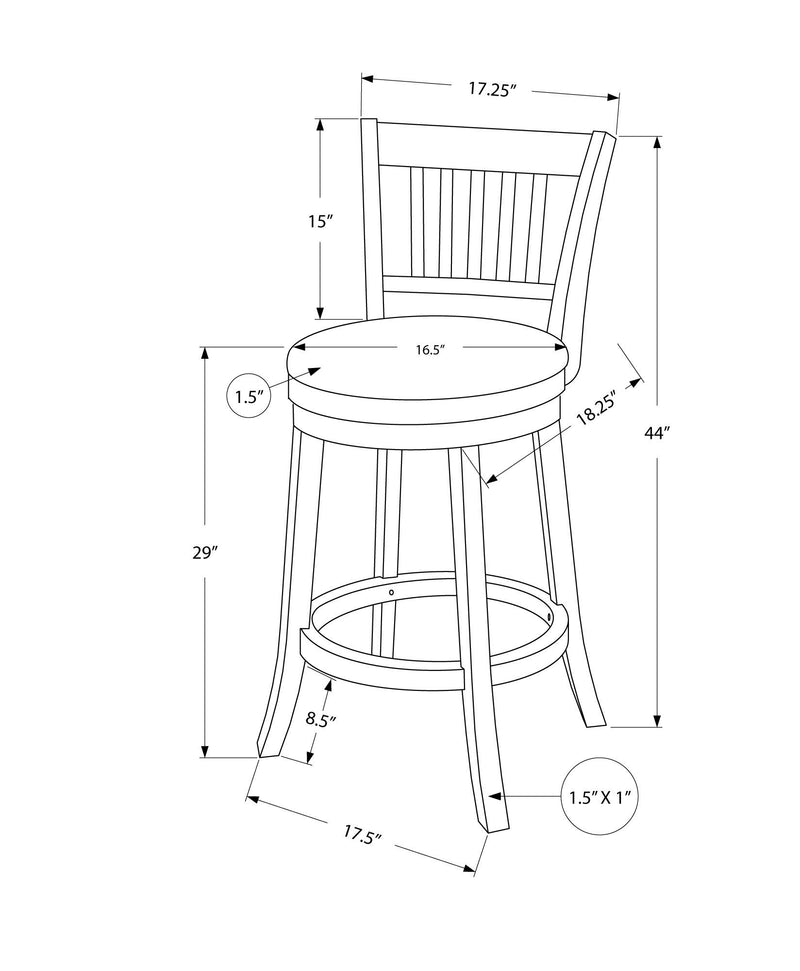 Swivel Stool Bar Height, Transitional Stylish Design (Set of 2)