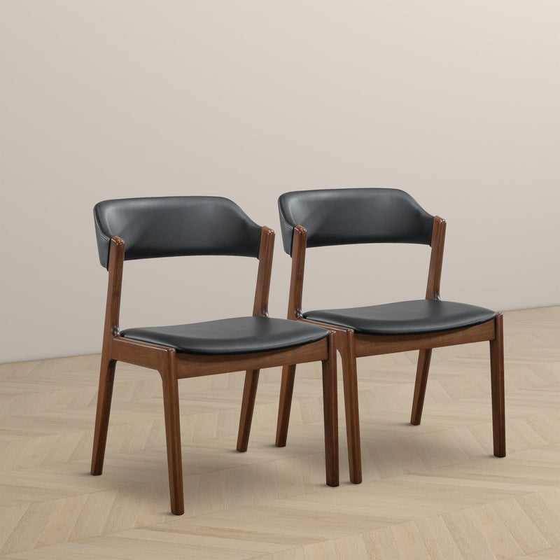 Enzo - Dining Chair (Set of 2) - Black / Brown