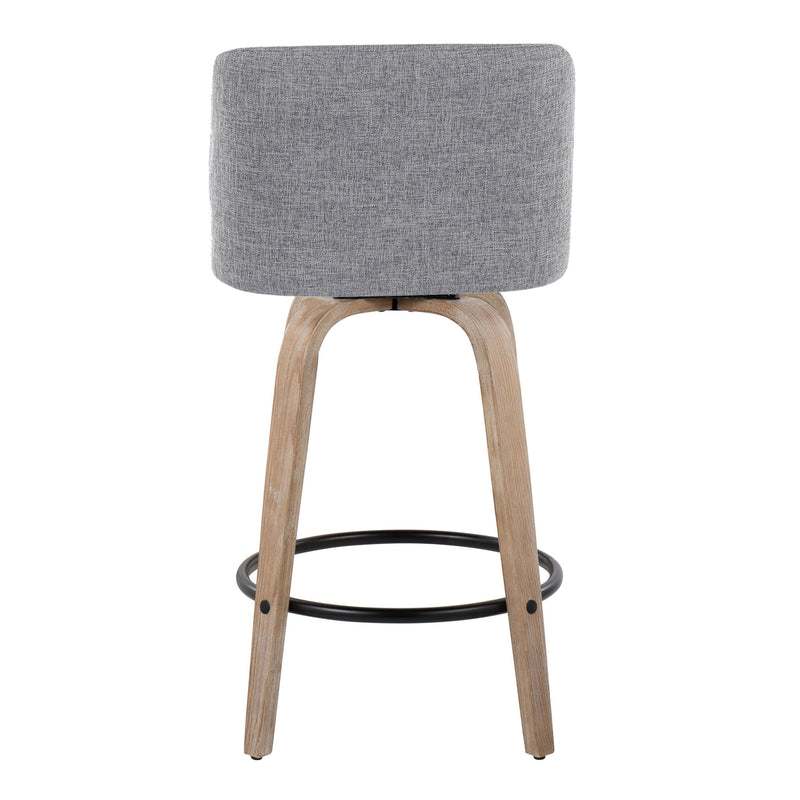 Toriano - Contemporary Fixed-Height Counter Stool & Swivel With Round Footrest (Set of 2)