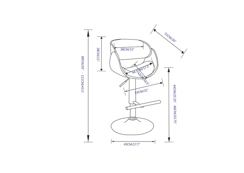 Amery - Mid Century Modern Adjustable Swivel Bar Stool