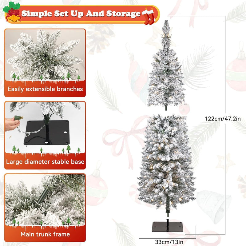 Christmas Trees With Warm White Lights Ideal For Holiday Decorations, Includes Original Base