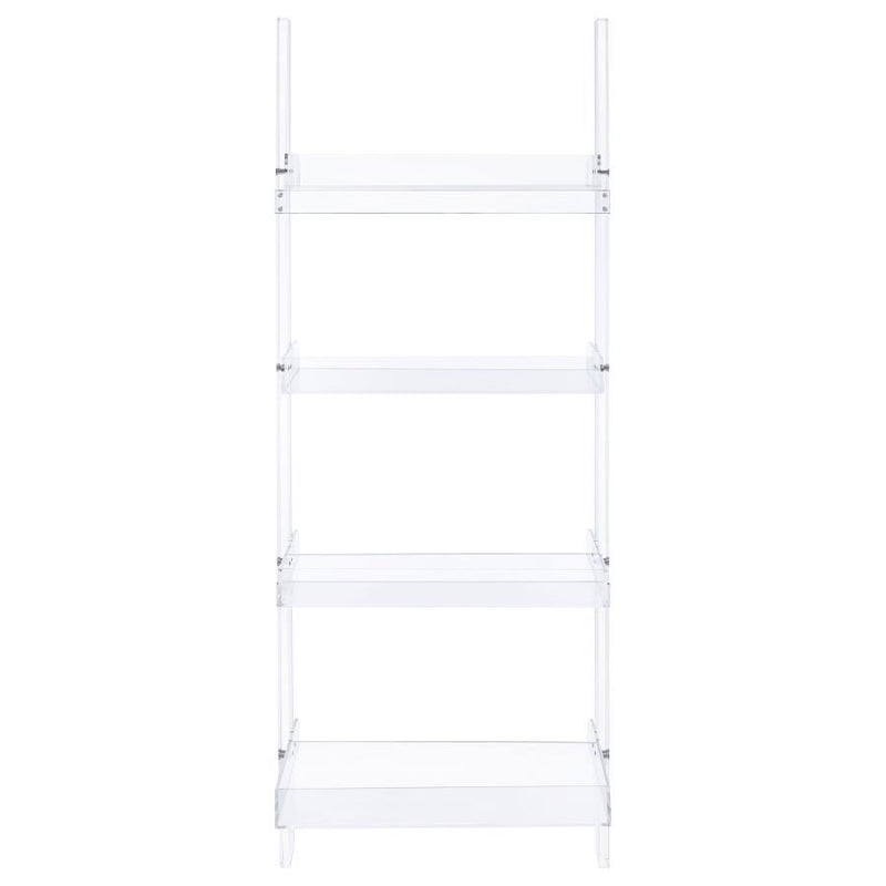 Amaturo - 4-Shelf Acrylic Ladder Bookshelf - Clear