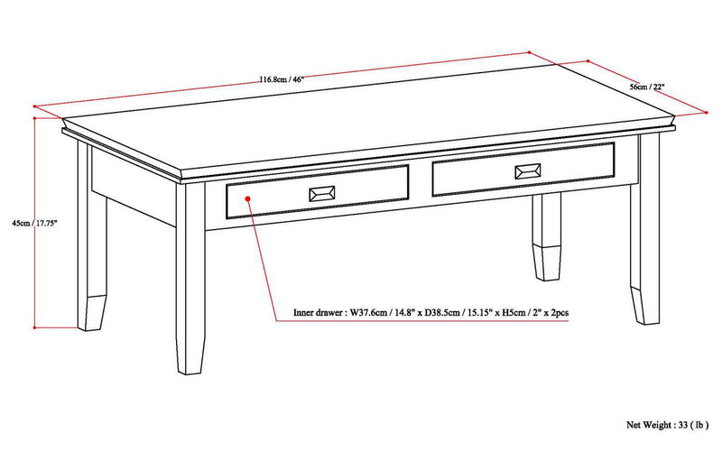 Artisan - Coffee Table - Russet Brown