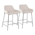 Daniella - Contemporary Fixed Height Counter Stool With Metal Legs (Set of 2)