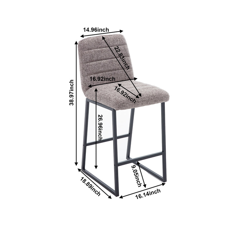 Low Bar Stools (Set of 2) Bar Chairs For Living Room Party Room Kitchen, Upholstered Kitchen Breakfast Bar Stools With Footrest