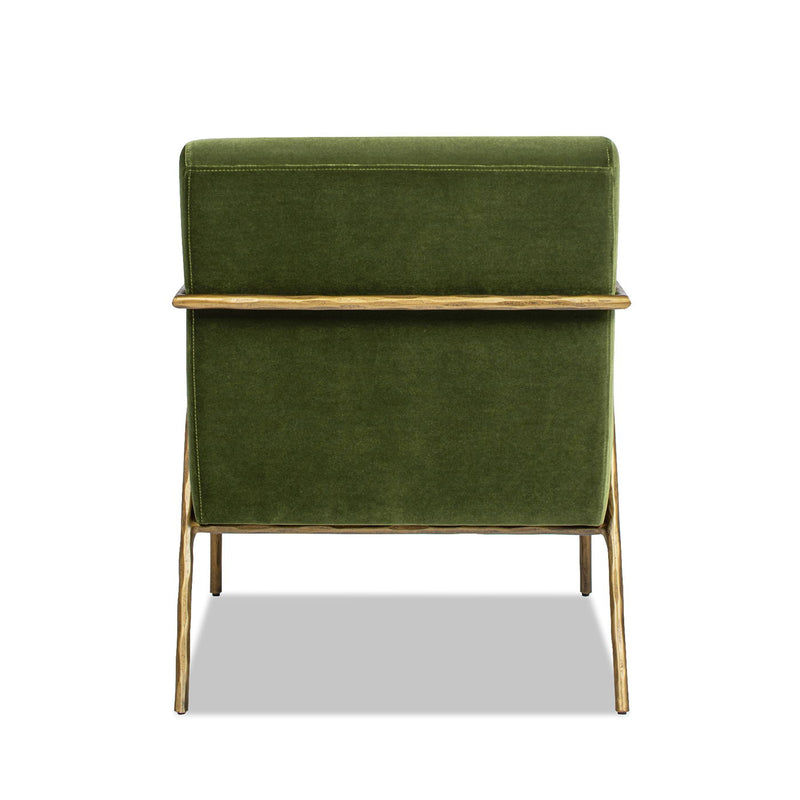 Aerin - Hammered Brass Upholstered Accent Arm Chair