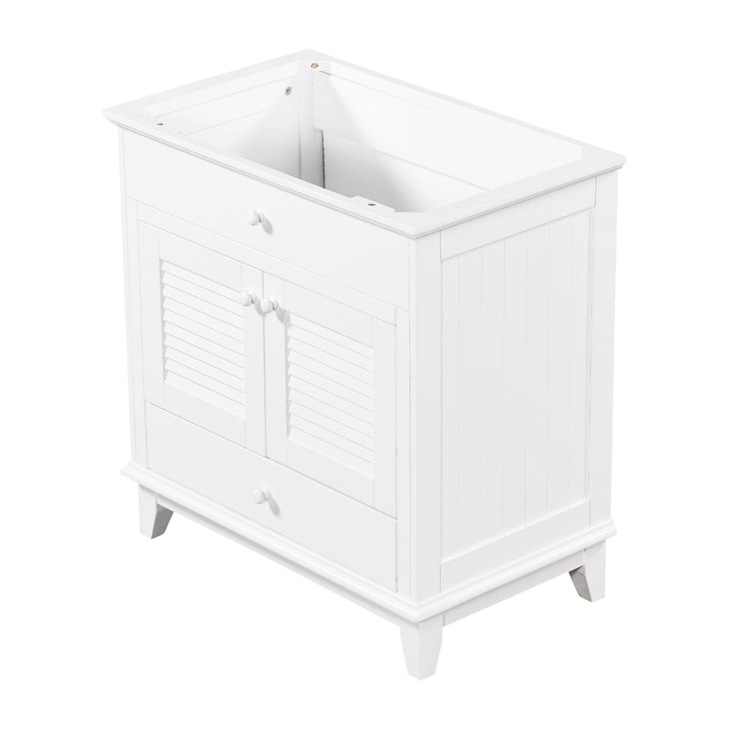 Bathroom Vanity Base Without Sink, Bathroom Cabinet With Two Doors And One Drawer - White