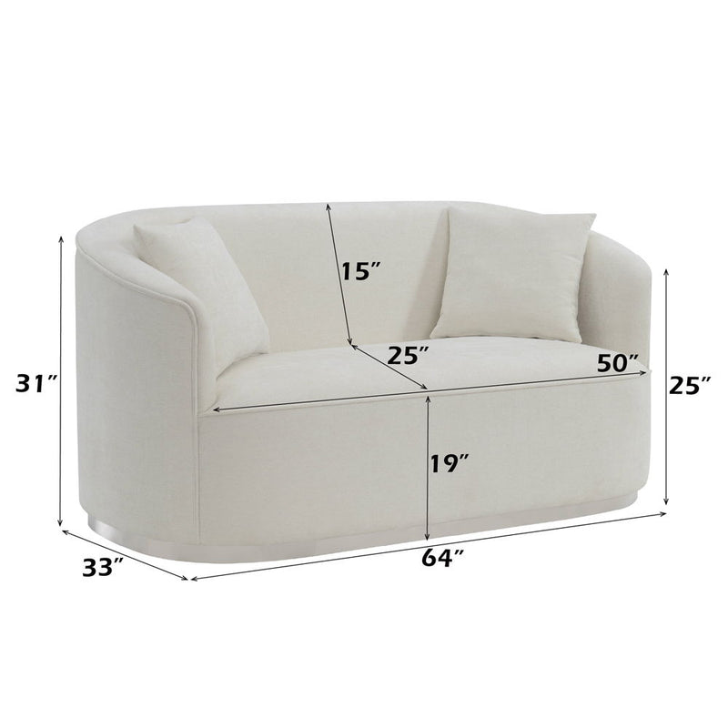 Odette - Loveseat With 2 Pillows - Beige