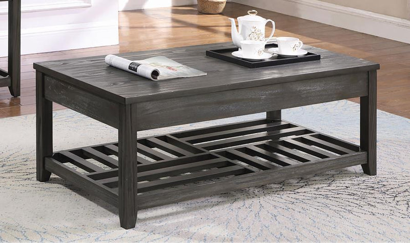 Cliffview - Rectangular Wood Lift Top Coffee Table - Gray - Atlantic Fine Furniture Inc