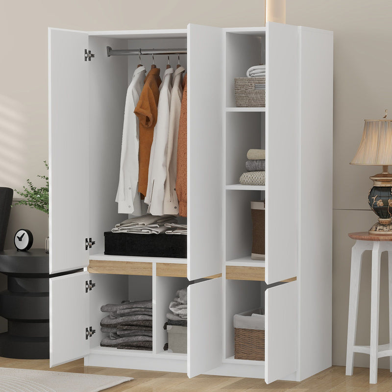 6 Doors Wardrobe Storage For Bedroom