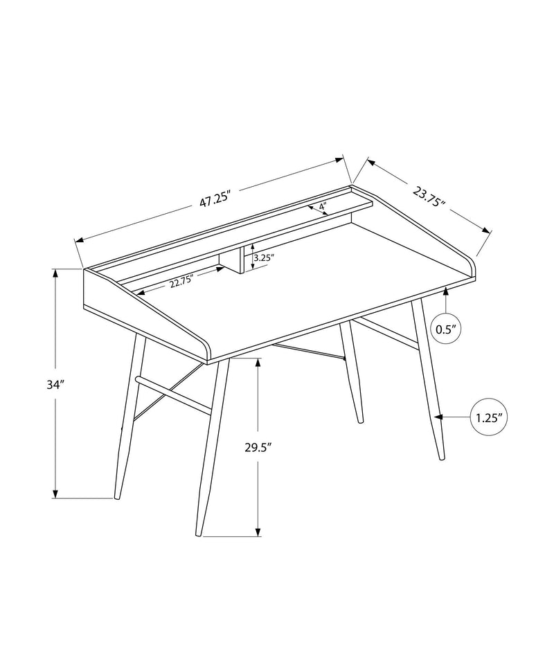 Computer Desk For Home Office, Laptop Storage Shelves, Contemporary & Modern