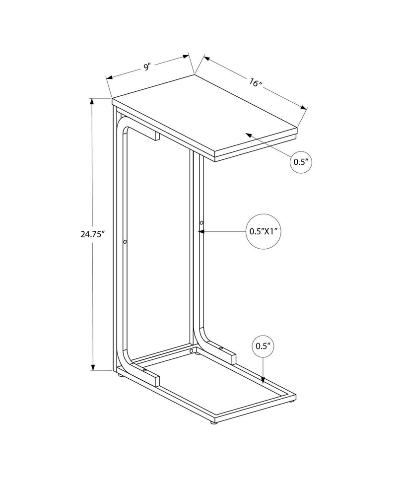 Accent Table, C - Shaped Modern Desig