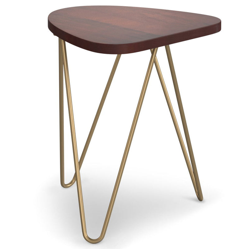 Patrice - Metal And Wood Accent Table - Dark Brown