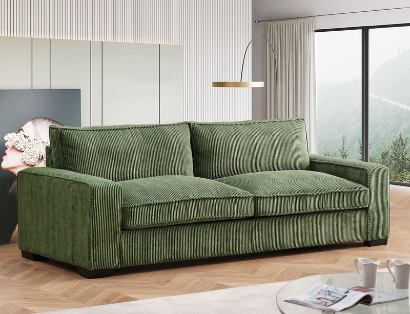 Luxe - Corduroy Sofa With Sleek Design, Spacious And Comfortable 3 Seater Couch