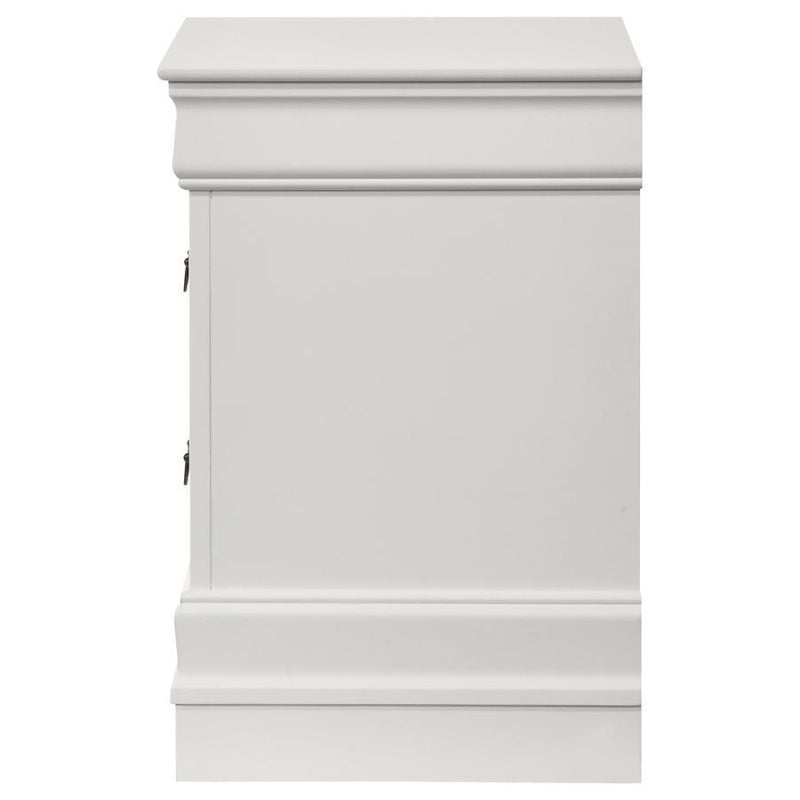 Louis Philippe - 2-Drawer Nightstand Bedside Table - White