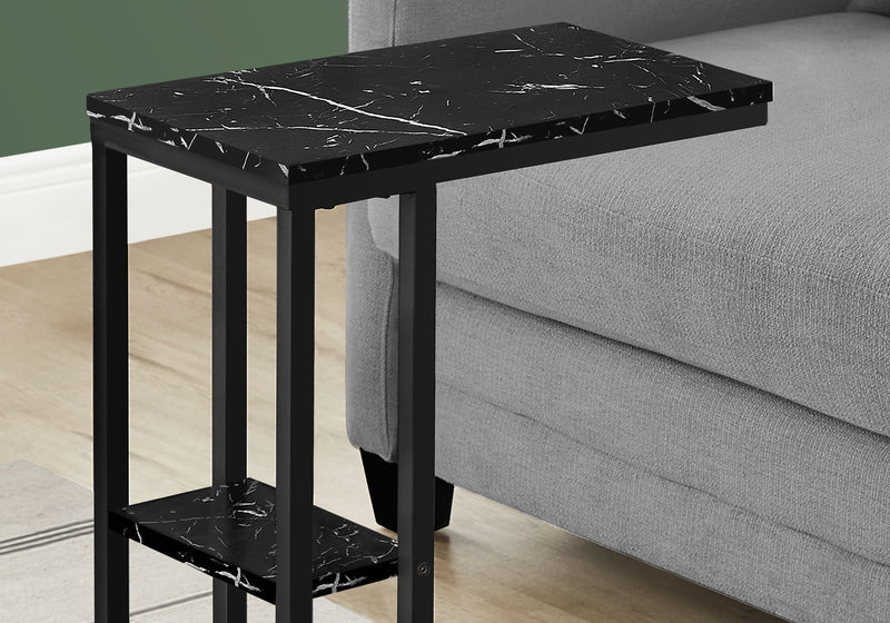 Accent Table, C - Shaped, Marble Look Contemporary & Modern Convenient Design