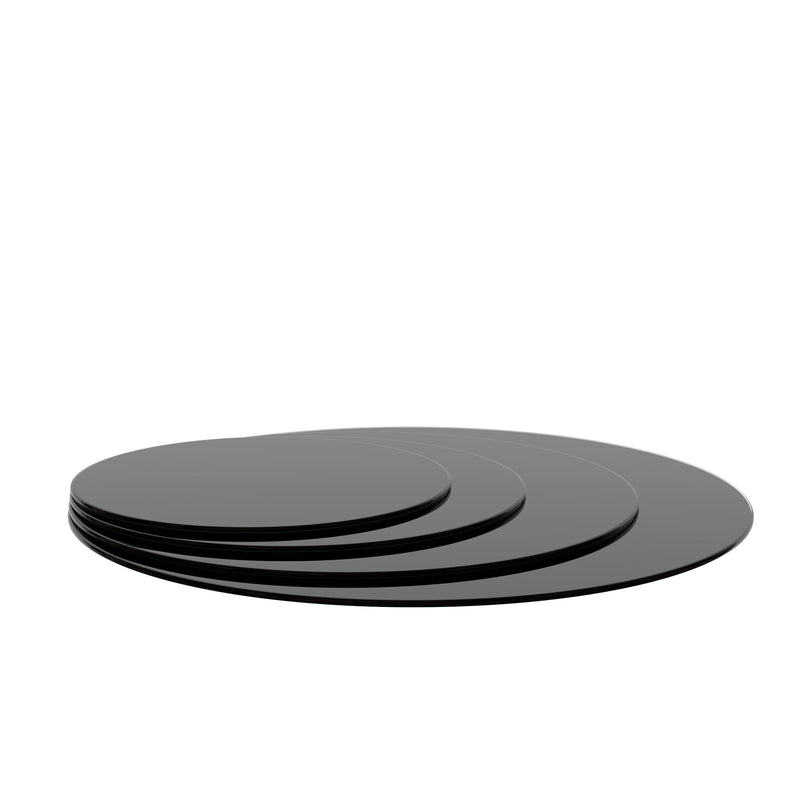 24" Round Tempered Glass Table Top Glass 1 / 4" Thick Round Polished Edge - Black