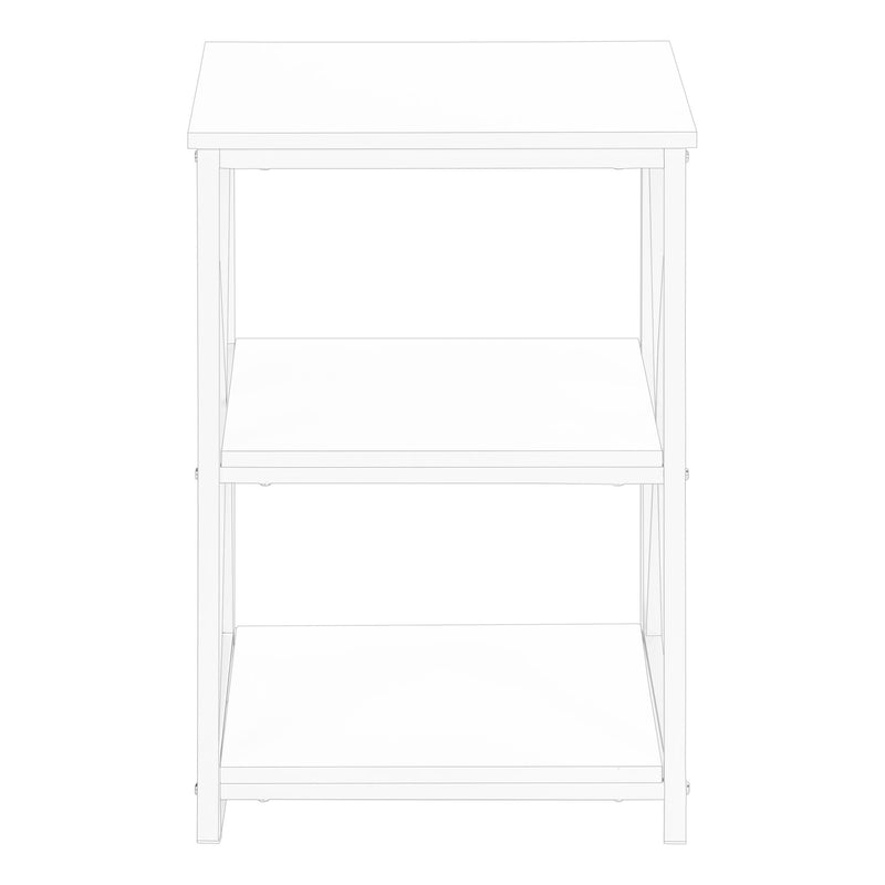 3 Tier Accent Table, Side Marble Look Contemporary & Modern