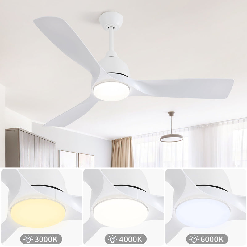 Modern Ceiling Fan 6 Speed Remote Control Dimmable Reversible DC Motor With Light And Smart App Control