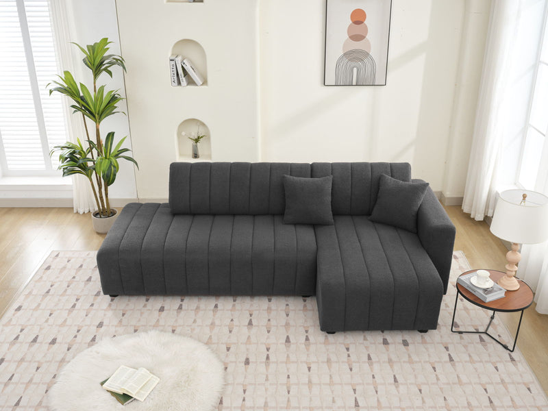 Jessica - Lamb Wool Sectional Sofa With Chaise