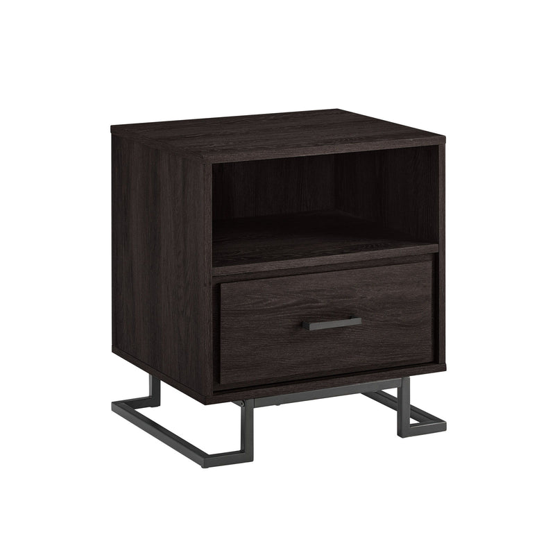 Contemporary 1 Drawer Nightstand - Charcoal