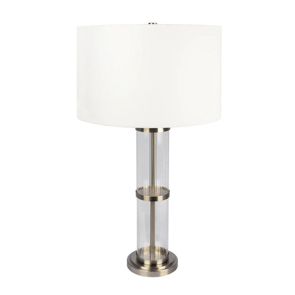 Echo - Table Lamp With On / Off Switch Clear Body Base - Clear / Silver / White