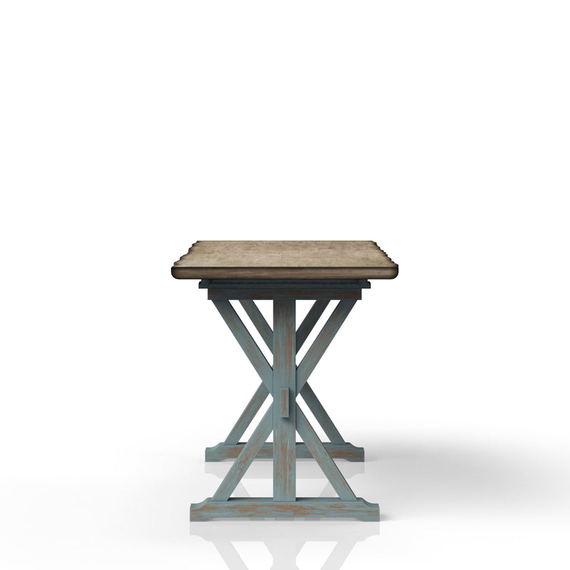 X Based Counter Height Casual Dining Table - Aqua Blue