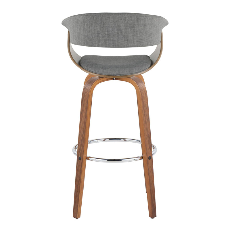 Vintage Mod - Mid Century Modern Fixed Height Barstool With Swivel With Round Footrest (Set of 2)