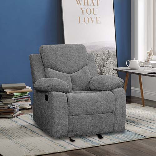 Kalen - Glider Recliner - Gray Chenille