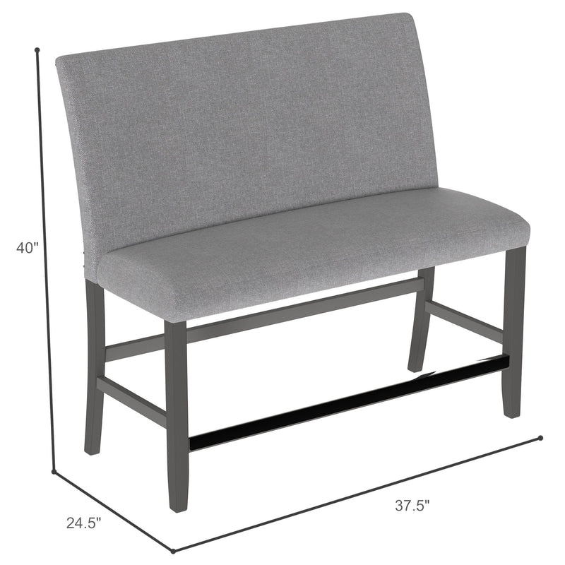 Glimm - Upholstered Bench With Back - Gray