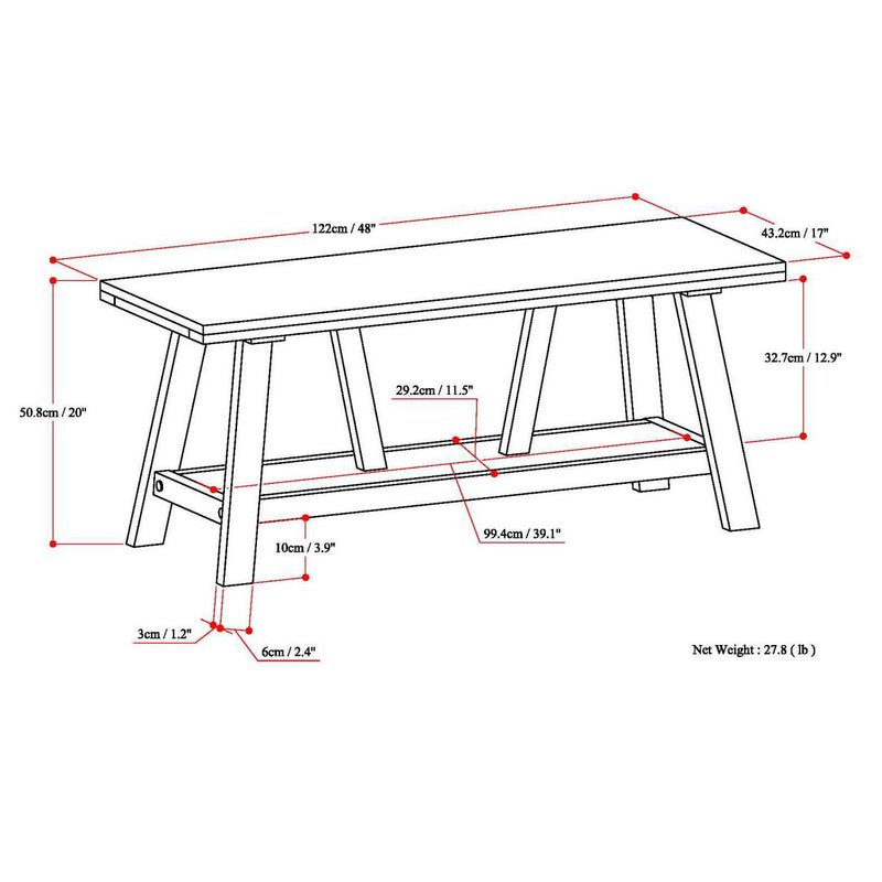 Dylan - Entryway Bench - Driftwood