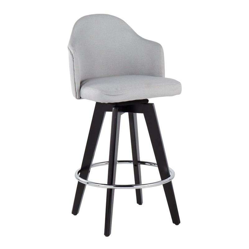 Ahoy - Contemporary Fixed Height Counter Stool With Round Footrest (Set of 2)