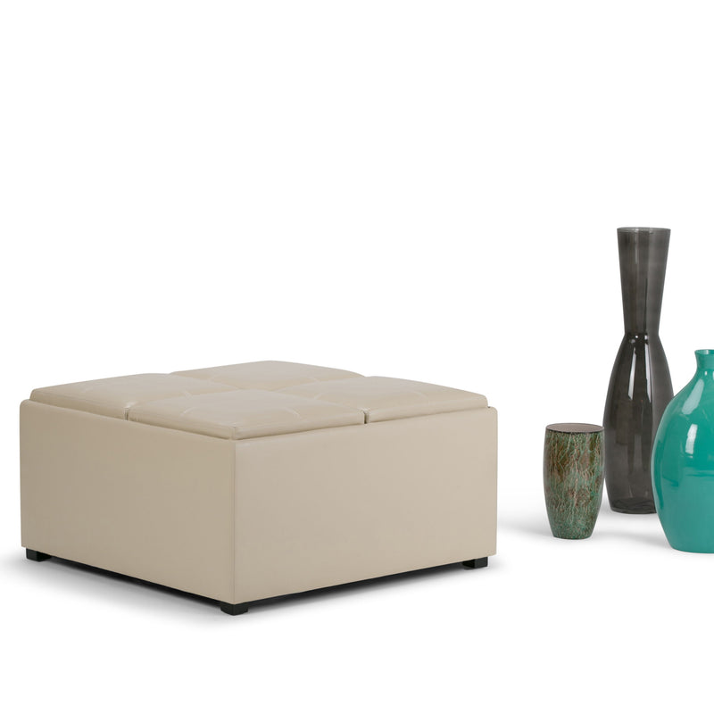 Avalon - Square Coffee Table, Storage Ottoman