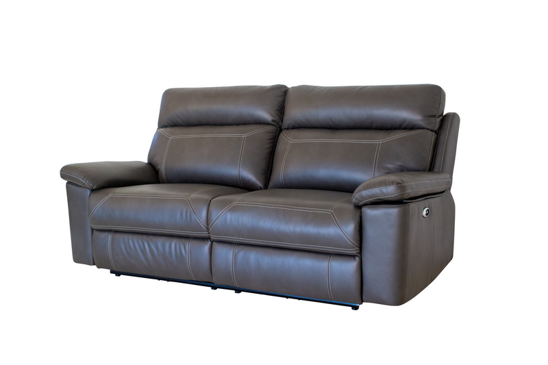 Sterling Manual Grey Air Leather 3 Seater